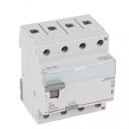 LEGRAND-411784 TX3 áram-védőkapcsoló 4P D 25A 300MA A