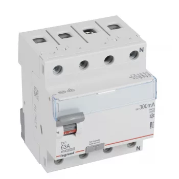 LEGRAND-411786 TX3 áram-védőkapcsoló 4P D 63A 300MA A