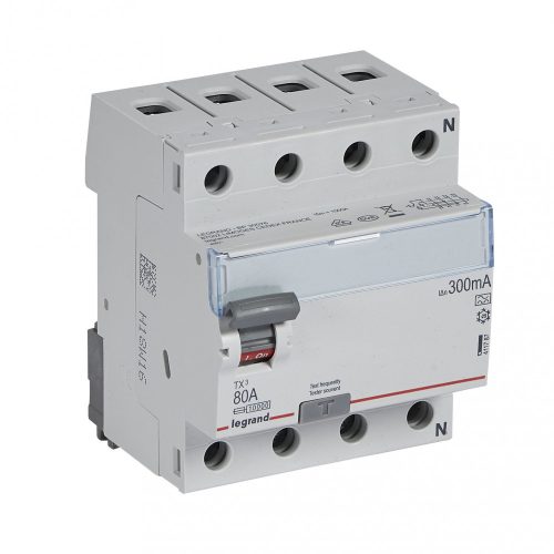 LEGRAND-411787 TX3 áram-védőkapcsoló 4P D 80A 300MA A