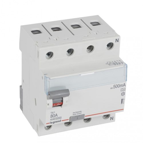 LEGRAND-411797 TX3 áram-védőkapcsoló 4P D 80A 500MA A
