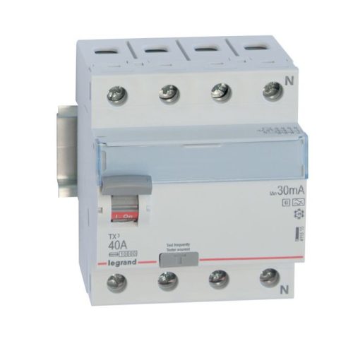LEGRAND-411815 TX3 áram-védőkapcsoló 4P D 40A 30MA A-HPI 