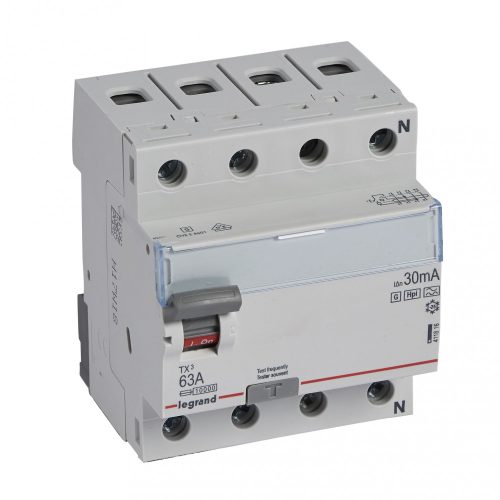 LEGRAND-411816 TX3 áram-védőkapcsoló 4P D 63A 30MA A-HPI 