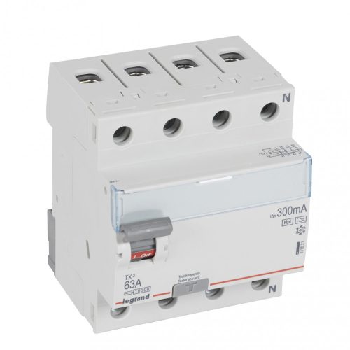 LEGRAND-411821 TX3 áram-védőkapcsoló 4P D 63A 300MA A-HPI 