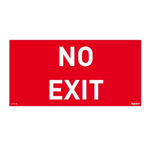 LEGRAND-661688 Öntapadó piktogram URA ONE, U21 LED, U21 ÚJ, B65 LED és B65 ÚJ lámpatestekhez, NO EXIT, 200 x 100 mm