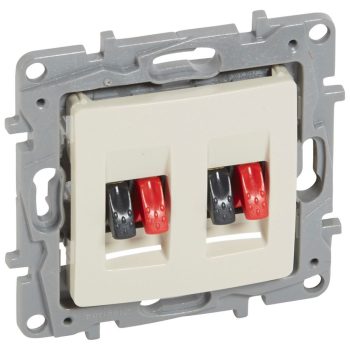   LEGRAND-664881 Niloé hangszóró-csatlakozóaljzat (2 kivitelezéssel), köröm nélkül, bézs