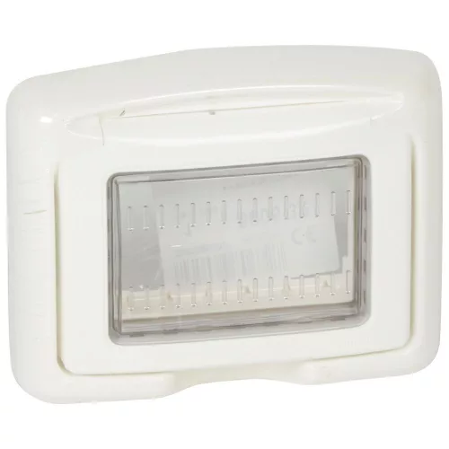 LEGRAND Plexo IP 55 keret membrános csapófedéllel, 3 modulos, Program Mosaichoz, fehér