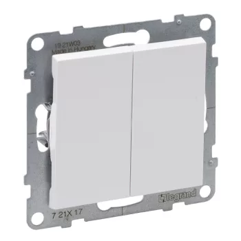 LEGRAND-721117 Suno kettős egypólusú nyomó, fehér