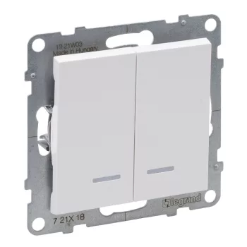   LEGRAND-721118 Suno kettős váltókapcsoló jelzőfénnyel 10AX, fehér