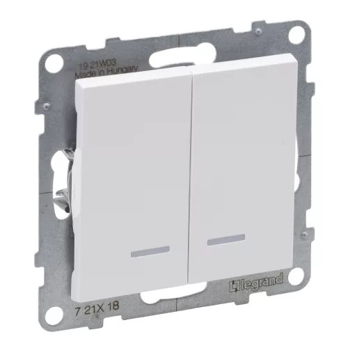 LEGRAND-721118 Suno kettős váltókapcsoló jelzőfénnyel 10AX, fehér
