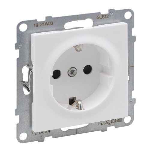 LEGRAND-721124 Suno 2P+F csatlakozóaljzat biztonsági zsaluval (csavaros), fehér
