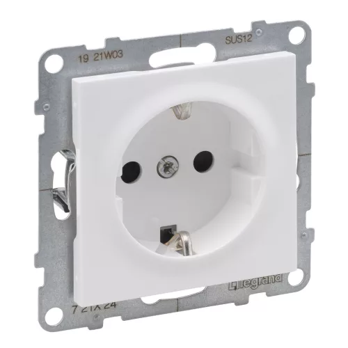 LEGRAND-721124 Suno 2P+F csatlakozóaljzat biztonsági zsaluval (csavaros), fehér