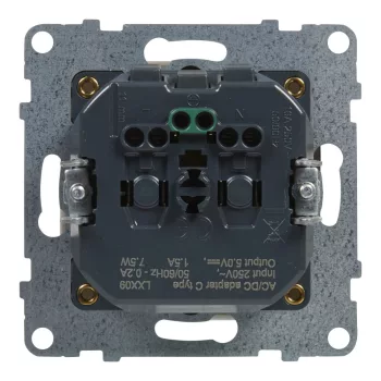   LEGRAND-721129 Suno 2P+F + USB-C csatlakozóaljzat (rugós), biztonsági zsaluval, fehér