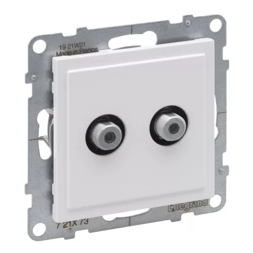 LEGRAND-721173 Suno kettős TV aljzat, "F" típus, végzáró, fehér