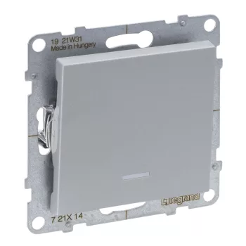   LEGRAND-721314 Suno egypólusú kapcsoló ellenőrzőfénnyel, 16AX, alumínium