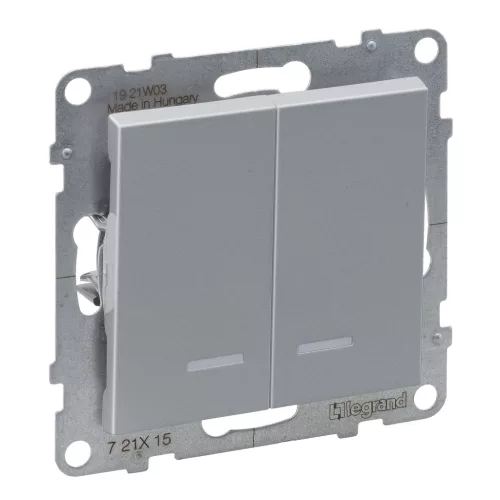 LEGRAND-721315 Suno csillárkapcsoló jelzőfénnyel 10AX, alumínium