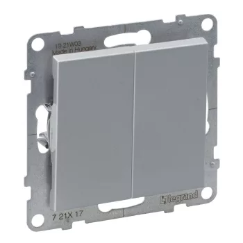 LEGRAND-721317 Suno kettős egypólusú nyomó, alumínium