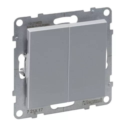 LEGRAND-721317 Suno kettős egypólusú nyomó, alumínium
