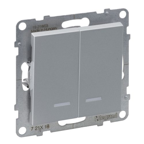 LEGRAND-721318 Suno kettős váltókapcsoló jelzőfénnyel 10AX, alumínium