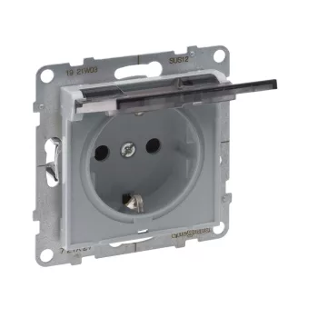   LEGRAND-721327 Suno 2P+F csatlakozóaljzat (rugós), biztonsági zsaluval, csapófedéllel IP21, alumínium
