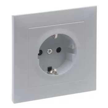   LEGRAND-721328 Suno 2P+F csatlakozóaljzat kerettel (rugós), biztonsági zsaluval, komplett, alumínium