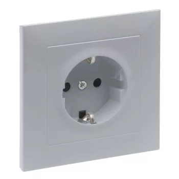   LEGRAND-721328 Suno 2P+F csatlakozóaljzat kerettel (rugós), biztonsági zsaluval, komplett, alumínium
