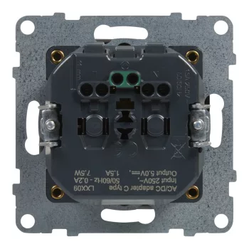   LEGRAND-721329 Suno 2P+F + USB-C csatlakozóaljzat (rugós), biztonsági zsaluval, alumínium