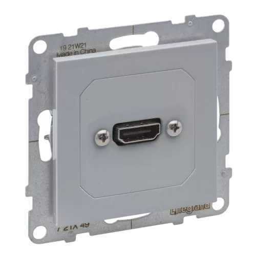 LEGRAND-721349 Suno elővezetékelt HDMI 1.4 típusú aljzat, 15 cm kábellel szállítva, alumínium