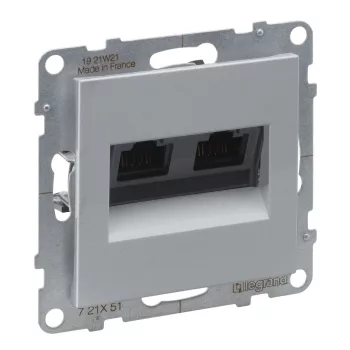 LEGRAND-721351 Suno 2xRJ45 Cat.5E UTP aljzat, alumínium