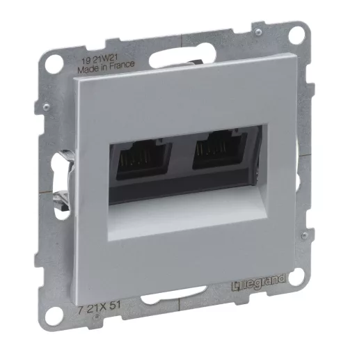 LEGRAND-721351 Suno 2xRJ45 Cat.5E UTP aljzat, alumínium