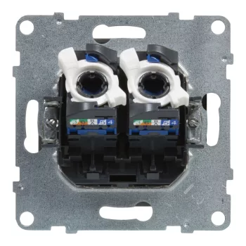 LEGRAND-721353 Suno 2xRJ45 Cat.6 UTP aljzat, alumínium