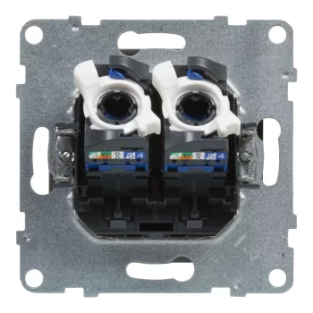 LEGRAND-721353 Suno 2xRJ45 Cat.6 UTP aljzat, alumínium