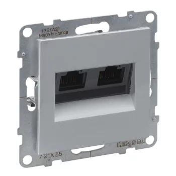 LEGRAND-721355 Suno 2xRJ45 Cat.6A UTP aljzat, alumínium