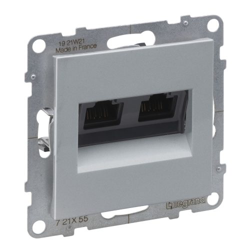 LEGRAND-721355 Suno 2xRJ45 Cat.6A UTP aljzat, alumínium