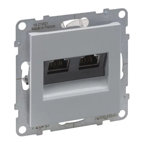 LEGRAND-721357 Suno 2xRJ45 Cat.6 STP aljzat, alumínium