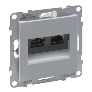 LEGRAND-721359 Suno 2xRJ45 Cat.6A STP aljzat, alumínium