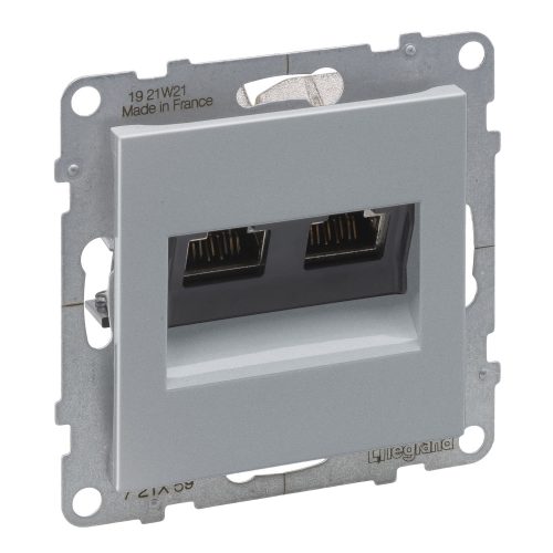 LEGRAND-721359 Suno 2xRJ45 Cat.6A STP aljzat, alumínium