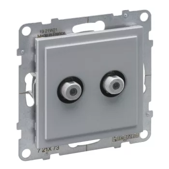   LEGRAND-721373 Suno kettős TV aljzat, "F" típus, végzáró, alumínium