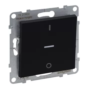   LEGRAND-721412 Suno kétpólusú kapcsoló ellenőrzőfénnyel 10AX, fekete