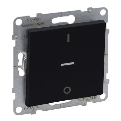 LEGRAND-721412 Suno kétpólusú kapcsoló ellenőrzőfénnyel 10AX, fekete