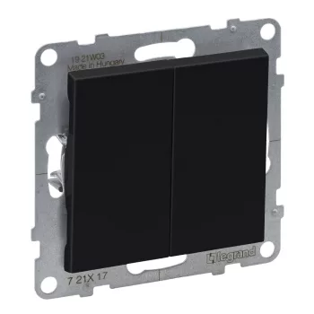 LEGRAND-721417 Suno kettős egypólusú nyomó, fekete