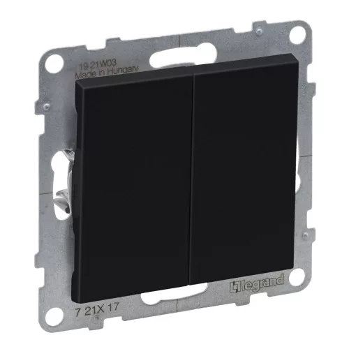 LEGRAND-721417 Suno kettős egypólusú nyomó, fekete