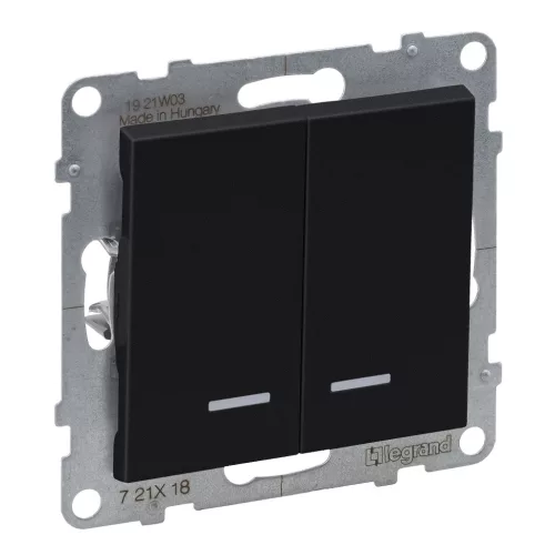 LEGRAND-721418 Suno kettős váltókapcsoló jelzőfénnyel 10AX, fekete