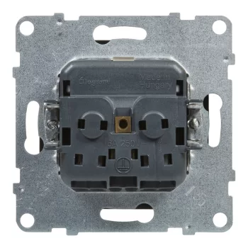   LEGRAND-721420 Suno 2P+F csatlakozóaljzat (rugós), biztonsági zsaluval, fekete