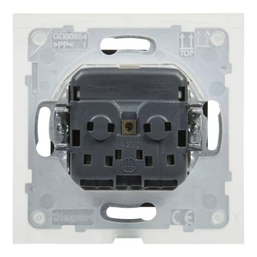 LEGRAND-721423 Suno 2P+F csatlakozóaljzat (rugós), biztonsági zsaluval, IP44, fekete