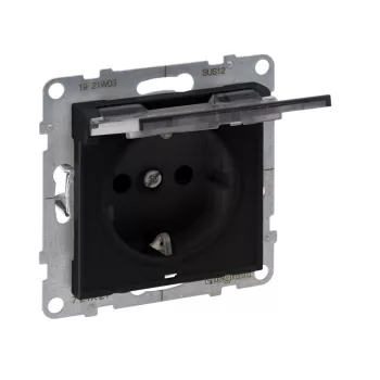   LEGRAND-721427 Suno 2P+F csatlakozóaljzat (rugós), biztonsági zsaluval, csapófedéllel IP21, fekete