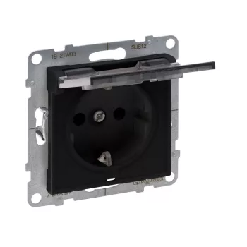   LEGRAND-721427 Suno 2P+F csatlakozóaljzat (rugós), biztonsági zsaluval, csapófedéllel IP21, fekete