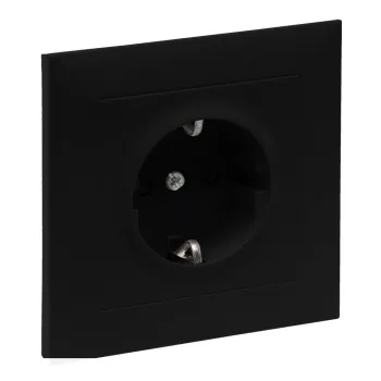   LEGRAND-721428 Suno 2P+F csatlakozóaljzat kerettel (rugós), biztonsági zsaluval, komplett, fekete