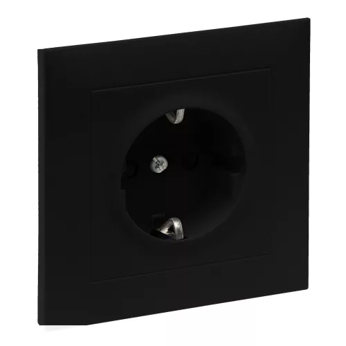 LEGRAND-721428 Suno 2P+F csatlakozóaljzat kerettel (rugós), biztonsági zsaluval, komplett, fekete