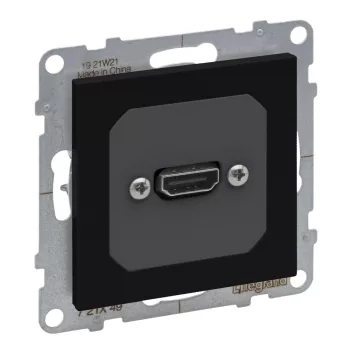   LEGRAND-721449 Suno elővezetékelt HDMI 1.4 típusú aljzat, 15 cm kábellel szállítva, fekete