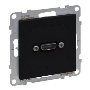   LEGRAND-721449 Suno elővezetékelt HDMI 1.4 típusú aljzat, 15 cm kábellel szállítva, fekete